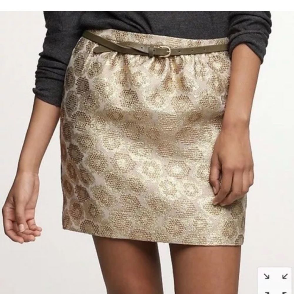J Crew Goldenrod Jacquard Mini Skirt